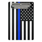 Polizeiflagge der Thin Blue Line Mini Klemmbrett (Vorderseite)