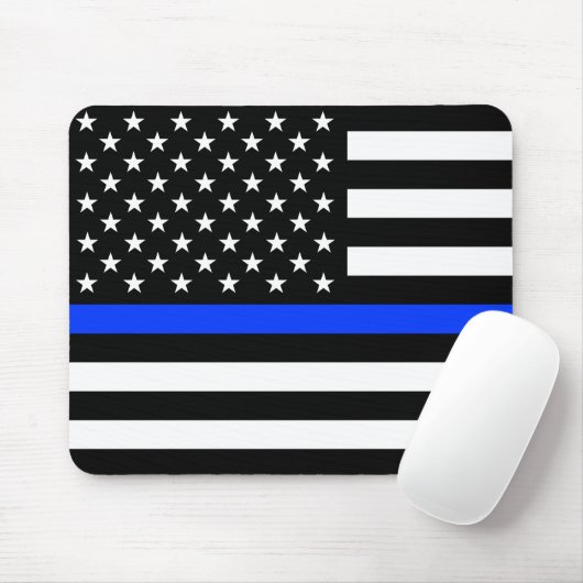 Polizeiflagge der Thin Blue Line Mousepad (Mit Mouse)