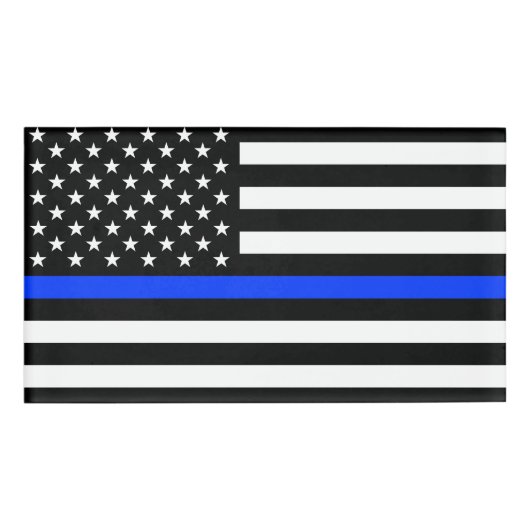Polizeiflagge der Thin Blue Line Namenschild (Vorderseite)