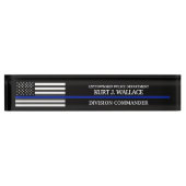 Polizeiflagge der Thin Blue Line Namensplakette (Vorderseite)
