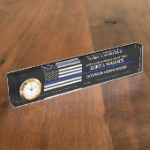 Polizeiflagge der Thin Blue Line Namensplakette (Seite)