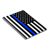 Polizeiflagge der Thin Blue Line Notizblock (Rechte Seite)