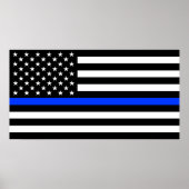 Polizeiflagge der Thin Blue Line Poster (Vorne)