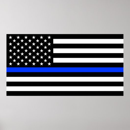 Polizeiflagge der Thin Blue Line Poster (Vorne)