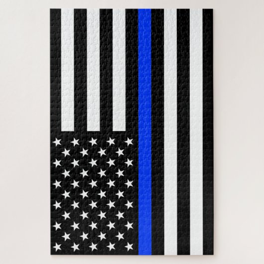 Polizeiflagge der Thin Blue Line Puzzle (Vertikal)