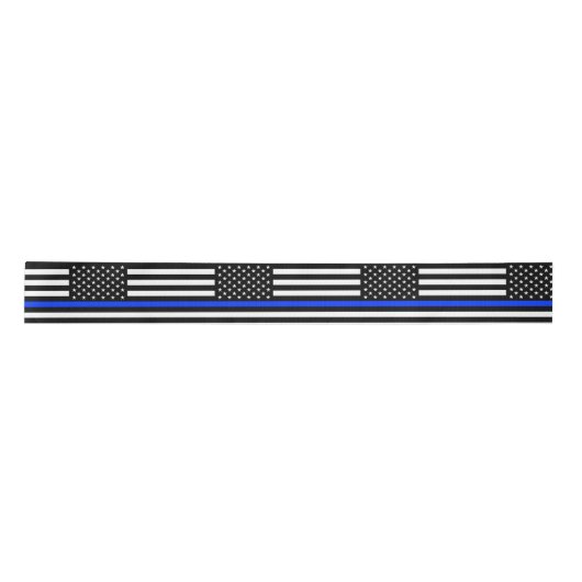 Polizeiflagge der Thin Blue Line Satinband (Vorderseite)
