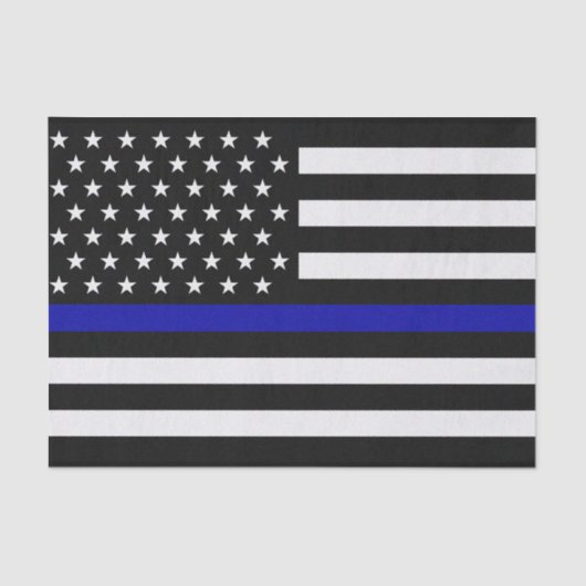 Polizeiflagge der Thin Blue Line Seidenpapier (Vorderseite)