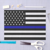 Polizeiflagge der Thin Blue Line Seidenpapier (Handwerk)