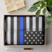 Polizeiflagge der Thin Blue Line Seidenpapier (Geschenk)