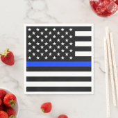 Polizeiflagge der Thin Blue Line Serviette (Beispiel)