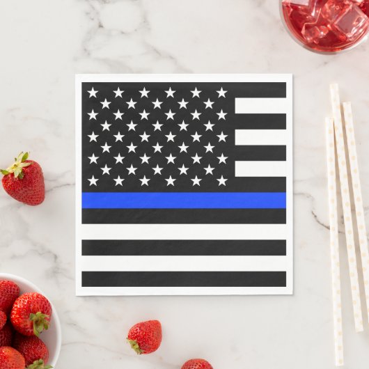 Polizeiflagge der Thin Blue Line Serviette (Beispiel)