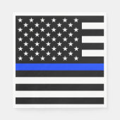 Polizeiflagge der Thin Blue Line Serviette (Vorderseite)