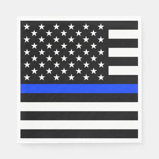 Polizeiflagge der Thin Blue Line Serviette (Vorderseite)
