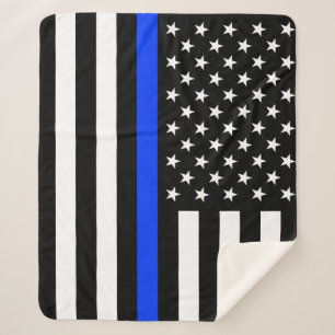 Polizeiflagge der Thin Blue Line Sherpadecke