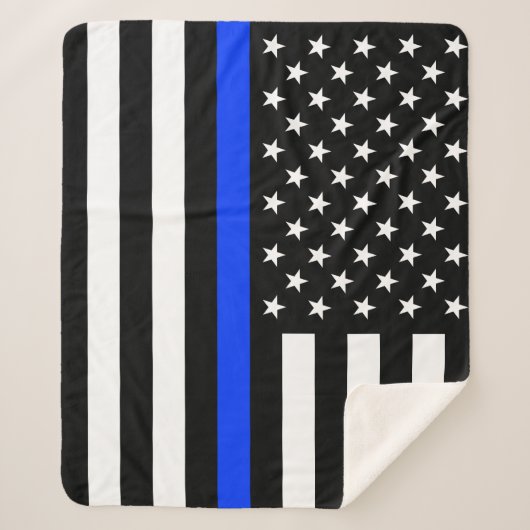 Polizeiflagge der Thin Blue Line Sherpadecke (Vorderseite)