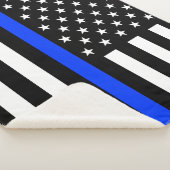 Polizeiflagge der Thin Blue Line Sherpadecke (3/4)
