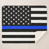 Polizeiflagge der Thin Blue Line Sherpadecke (Vorderseite (Horizontal))