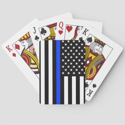 Polizeiflagge der Thin Blue Line Spielkarten (Rückseite)
