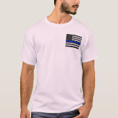 Polizeiflagge der Thin Blue Line T-Shirt (Vorderseite)