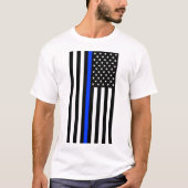 Polizeiflagge der Thin Blue Line T-Shirt (Vorderseite)