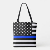 Polizeiflagge der Thin Blue Line Tasche (Rückseite)