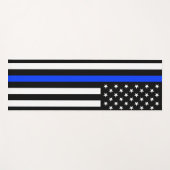 Polizeiflagge der Thin Blue Line Yogamatte (Vorderseite (Horizontal))