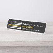 Polizeiflagge der Thin-Gold-Line| Absender individ Schreibtischnamensplakette (Vorderseite )
