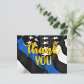 Polizeiflagge Gold-Script-Strafverfolgung Vielen D Postkarte (Stehend Vorderseite)