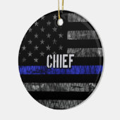 Polizeiflagge Keramik Ornament (Links)