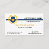 Polizeiflagge mit doppelter blauer Linie Visitenkarte (Vorderseite)