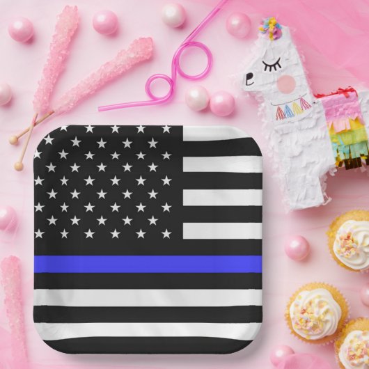 Polizeiflagge Pappteller (Party)