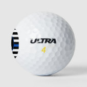 Polizeiflagge Personalisierte Monogram-blaue Linie Golfball (Logo)