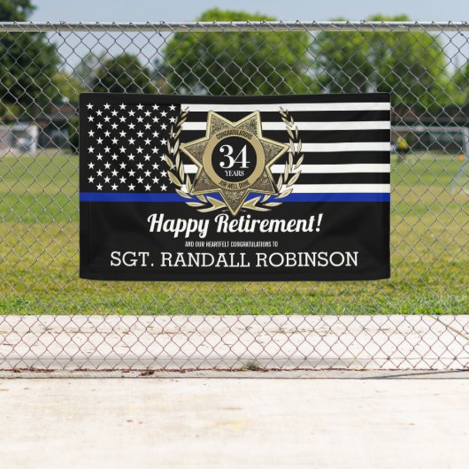 Polizeiflagge Thin Blue Line Happy-Rente-Banner Banner (Insitu)
