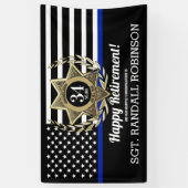 Polizeiflagge Thin Blue Line Happy-Rente-Banner Banner (Vertikal)
