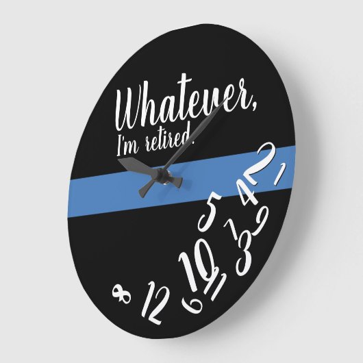 Polizeiflinteratur Thin Blue Line Große Wanduhr (Winkel)