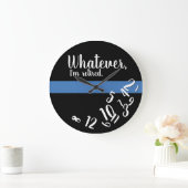 Polizeiflinteratur Thin Blue Line Große Wanduhr (Zuhause)