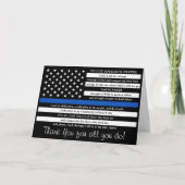 Polizeigebet Strafverfolgung Thin Blue Line Dankeskarte (Vorderseite)