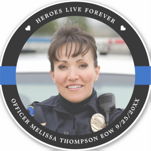 Polizeigefallener Referent Kundenwagen Foto Aufkleber (Vorderseite)