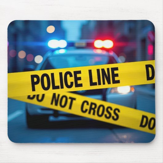 Polizeigelbes Band mit Warnung Mousepad (Vorne)