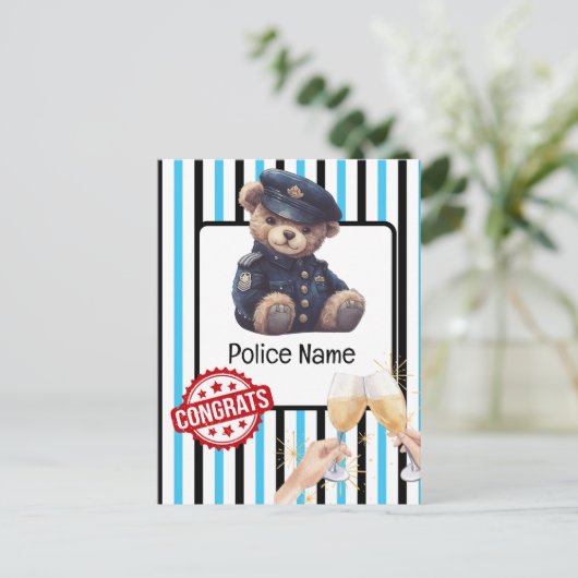 Polizeigratulation Postcard Postkarte (Stehend Vorderseite)