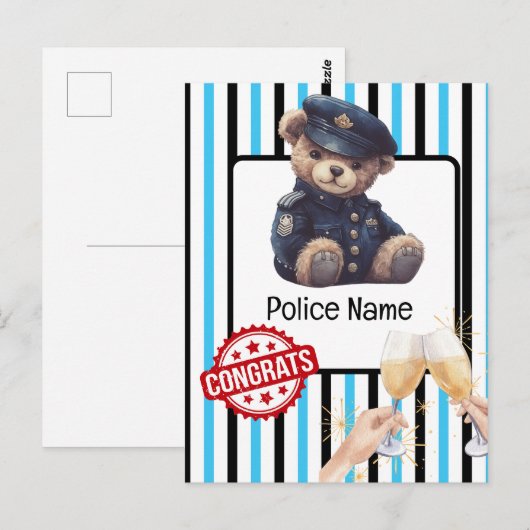 Polizeigratulation Postcard Postkarte (Vorne/Hinten)