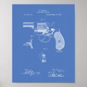 Polizeigun 1881 Patentart - Blueprint Poster (Vorne)