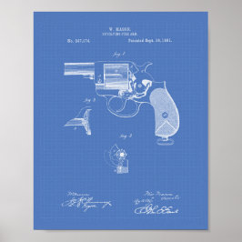 Polizeigun 1881 Patentart - Blueprint Poster