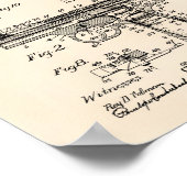 Polizeigun 1911 Patentart - Alter Peper Poster (Ecke)