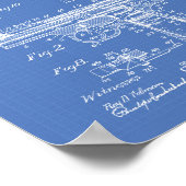 Polizeigun 1911 Patentart - Blueprint Poster (Ecke)