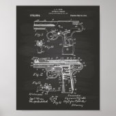 Polizeigun 1911 Patentart - Zwischenablage Poster (Vorne)