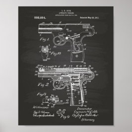 Polizeigun 1911 Patentart - Zwischenablage Poster