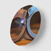 Polizeihandschellen Runde Wanduhr (Winkel)
