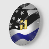 Polizeihauptmann von Thin Blue Line Große Wanduhr (Winkel)