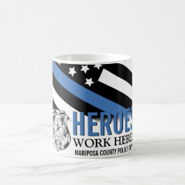 Polizeihelden arbeiten hier Blue Line American Fla Kaffeetasse